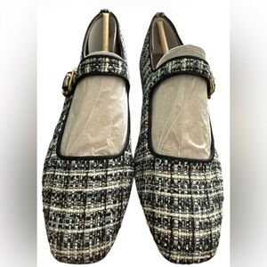 🆕 Sam Edelman Michaela Mary Jane flats in a black and white boucle tweed